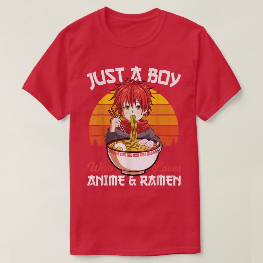 Een jongen die van Anime houdt en van Ramen Japa T-shirt (Design voorkant)