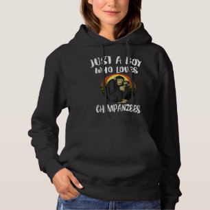Een jongen die van chimpansees houdt hoodie