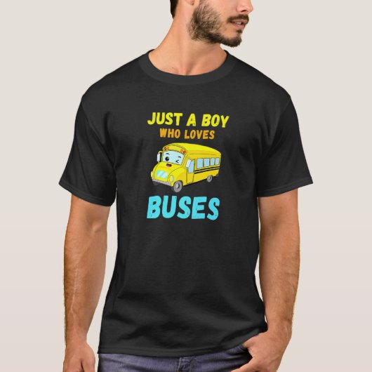 Een jongen die van de bus 2 houdt t-shirt (Voorkant)