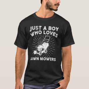 Een jongen die van de grasmaaiers houdt t-shirt