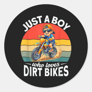 een Jongen die van Dirt Bikes Motocross Enduro Kin Ronde Sticker