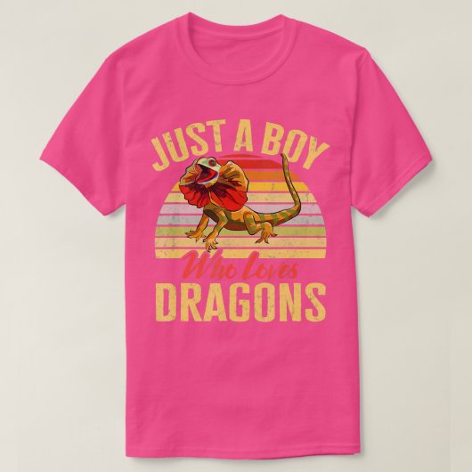Een jongen die van Dragons Herpet houdt T-shirt (Design voorkant)