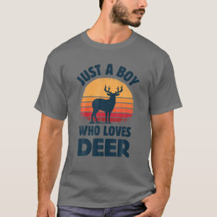 Een jongen die van elk Moose Retro houdt T-shirt