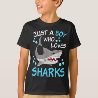 Een jongen die van haaien houdt, grappig oceaan di t-shirt