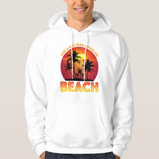 Een jongen die van het strand houdt hoodie (Voorkant)