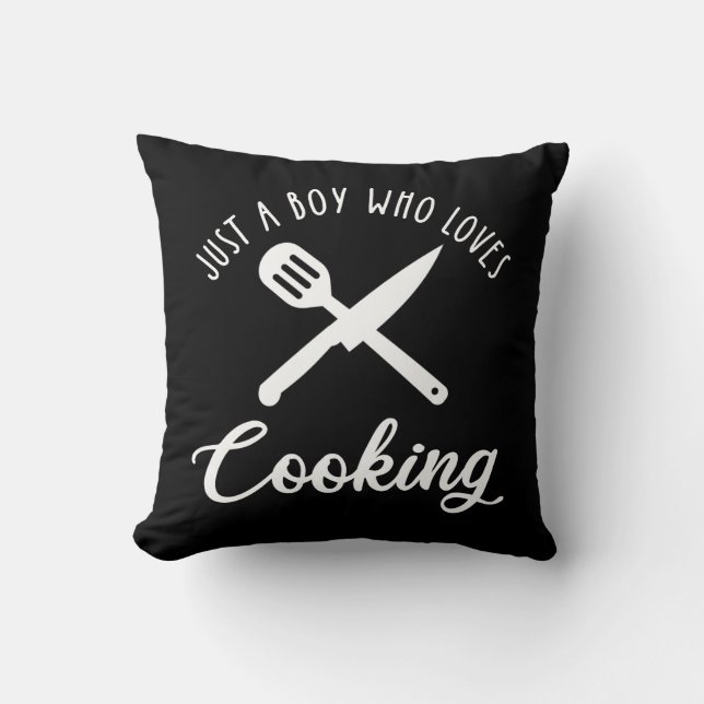 Een jongen die van koken houdt kussen (Voorkant)