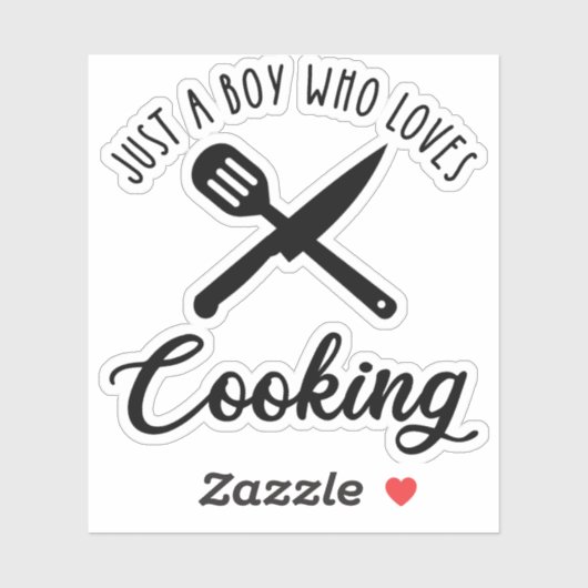 Een jongen die van koken houdt sticker (Vel)