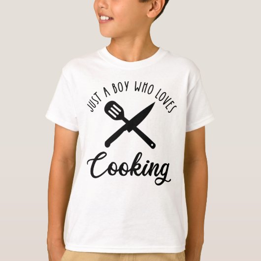 Een jongen die van koken houdt t-shirt (Voorkant)