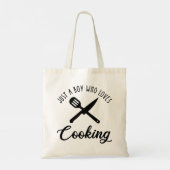 Een jongen die van koken houdt tote bag (Achterkant)