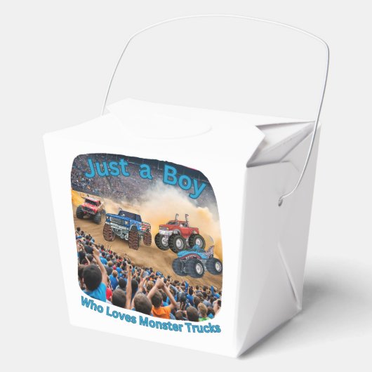 Een jongen die van monstertrucks houdt bedankdoosjes (Voorkant)