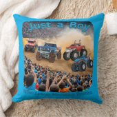 Een jongen die van monstertrucks houdt kussen (Deken)