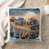 Een jongen die van monstertrucks houdt kussen (Deken)