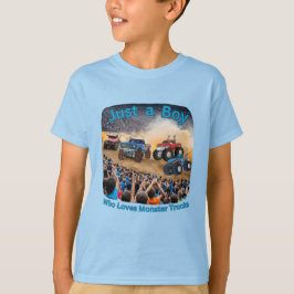Een jongen die van monstertrucks houdt t-shirt