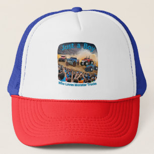 Een jongen die van monstertrucks houdt trucker pet