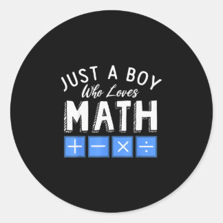 Een jongen die van wiskunde algebra grappige wisku ronde sticker