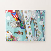 Een jongen, een wielvoorgezeten Tooth Fairy en spe Legpuzzel (Horizontaal)