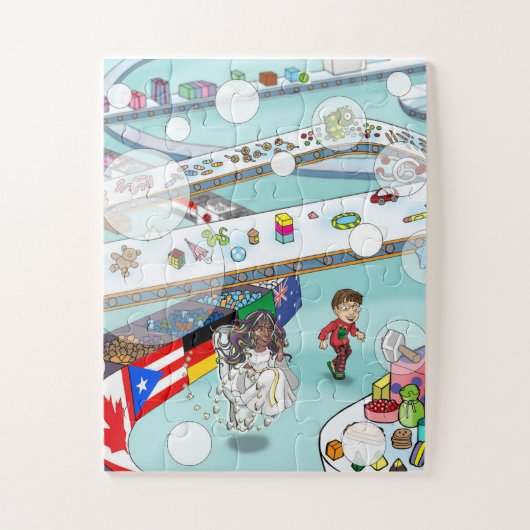 Een jongen, een wielvoorgezeten Tooth Fairy en spe Legpuzzel (Verticaal)