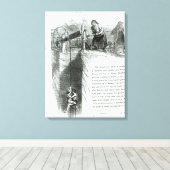 Een jongen en een meisje die een mijnschacht opdoe canvas afdruk (Insitu (Houten vloer))