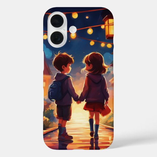 Een jongen en een meisje zijn romantisch Case-Mate iPhone case (Achterkant)