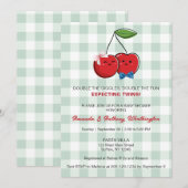 Een jongen en meisje tweeling Baby shower platte K Kaart (Voorkant / Achterkant)