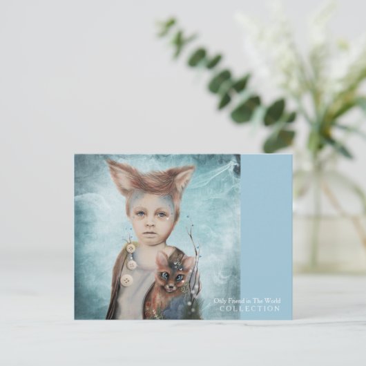 Een jongen en zijn Fox Briefkaart (Staand voorkant)