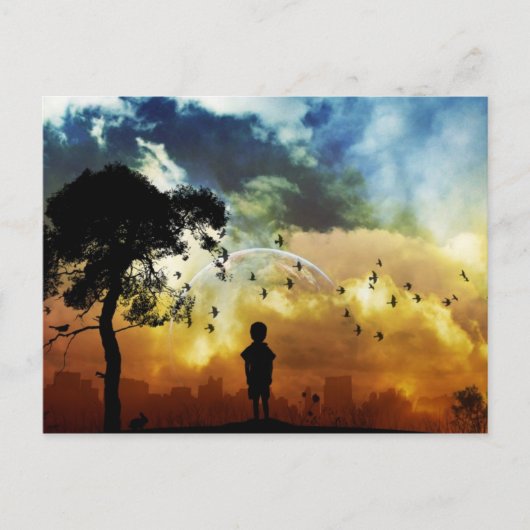 Een jongen en zijn Heelal Briefkaart (Voorkant)