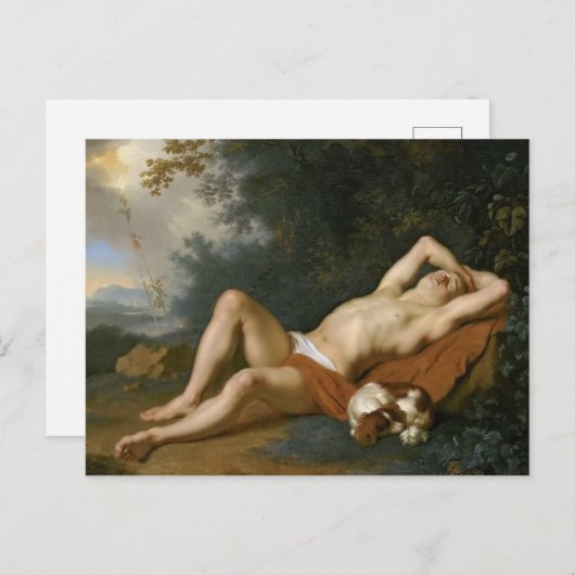 Een jongen en zijn hond briefkaart (Voorkant / Achterkant)