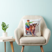 Een jongen en zijn hondenkarretje kussen (Stoel)