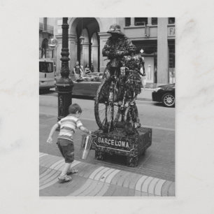 Een jongen in Barcelona Briefkaart