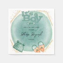 Een jongen in Mint Green en Gold Baby shower