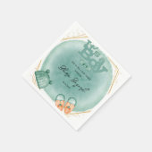 Een jongen in Mint Green en Gold Baby shower Servet (Hoek)