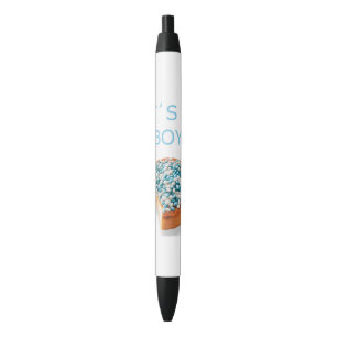 .een jongen is geboren blauwe inkt pen