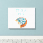 .een jongen is geboren canvas afdruk (Insitu (Houten vloer))