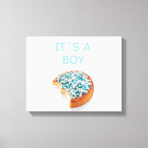 .een jongen is geboren canvas afdruk