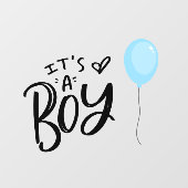 Een jongen met een blauwe ballon raamsticker (Vel)