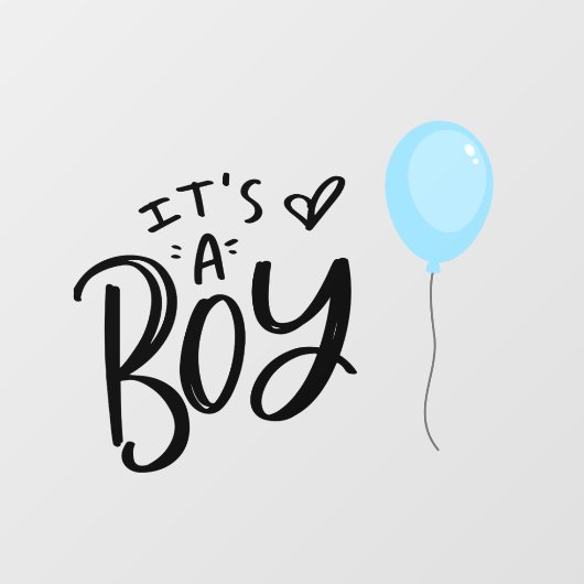 Een jongen met een blauwe ballon raamsticker (Vel)