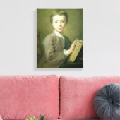 Een jongen met een boek, c.1740 canvas afdruk (Insitu (Woonkamer))