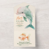 Een jongen onder het Zee Baby shower All In One Uitnodiging (Binnen)