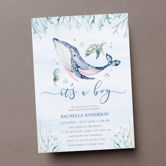 Een jongen onder het Zee Baby shower Kaart