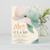 Een jongen onder het Zee Baby shower Kaart (Staand voorkant)