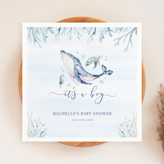 Een jongen onder het Zee Baby shower Servet