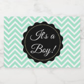 Een jongen Sage Green Baby shower Glass Mason Jar Voedselcontainer Etiket (Enkel label)