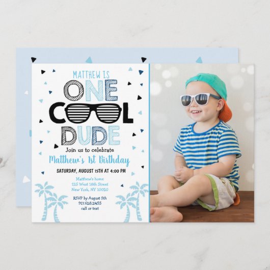 Een jongen van Cool Man Sunglass First Dag Kaart (Voorkant / Achterkant)