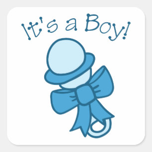 Een jongen vierkante sticker