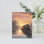 Een jongen Vist Briefkaart (Staand voorkant)