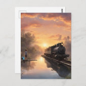 Een jongen Vist Briefkaart (Voorkant / Achterkant)