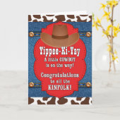 Een jongen Western Cowboy feliciteren Kaart (Gele Bloem)