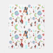 Een jongens vliegend patroon op wit fleece deken (Voorkant)