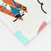 Een jongens vliegend patroon op wit fleece deken (Hoek)