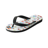 Een jongens vliegend patroon op wit kinder teenslippers (Schuin)